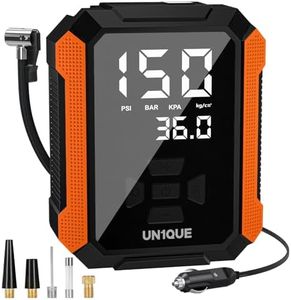 UN1QUE PT400 Tyre Inflator for Car, 150PSI 12V DC Car Air Pump with Preset & Auto Off, 120 Watt Portable Air Compressor with Digital Tyre Pressure Gauge & LED Light