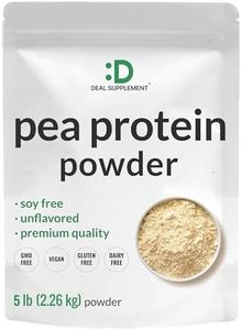 DEAL SUPPLEMENT Unflavored Pea Protein Powder, 5lbs – Premium North American Grown Peas – Easily Digested Isolate Form – Great for Shakes, Bars, or Snacks – 27g Protein Serving, Soy Free, Vegan