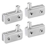 sourcing map Adjustable Glass Door Hinges Clamp，Stainless Steel Cabinet Pivot Hinge Clip for 5-8mm Thickness Glass, 2 Pair