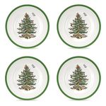 Spode Christmas Tree Bread and Butter Plate, Set of 4