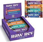 Vegan Protein Bars Variety Pack Low Sugar High Protein, 10g Protein, 3g Sugar, "New & Improved Glo" Raw Rev Protein Bars High Protein Snacks for Adults, Pack of 12