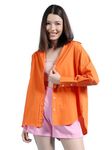 Freehand Women's Oversized Fit Shirt (0523-FHOVSH01-R_Orange