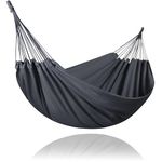 SUNCREAT Hammocks Outdoor Camping Double Hammock, Extra Large 2 Person Hammock for Camping, Dark Gray