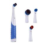 Reveal Power Scrubber Sonic Electric Cleaning Brush with 4 Brush Heads for Tub Kitchen Blue.