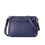 WESTBRONCO Crossbody Bags for Women, Medium Size Shoulder Handbags, Satchel Purse with Multi Zipper Pocket, Navy Blue, Sturdy,stylish