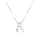 Philip Jones Initial Necklace Letter A Created with Zircondia® Crystals