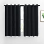 NICETOWN Living Room Blackout Curtains - Halloween Light Blocking Energy Saving Grommet Top Blackout Panels (52 Inch Wide by 54 Inch Long,Black,2 Pcs)