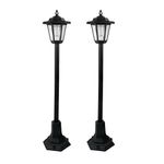 Guaranteed4Less LED Garden Lights Lamp Post Solar Powered Lantern Patio Pathway Walkway Outdoor (2),Black