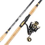 Sougayilang 7’ Fishing Rod and Reel Spinning Combo, 2 Piece Fishing Rod, Size 4000 Reel, Right/Left Handle Position, Suitable for Inshore Fishing- Spinning- Golden