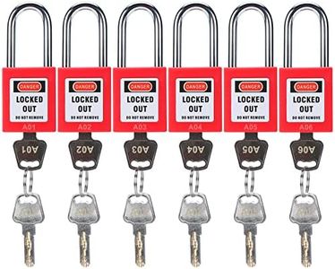 RealPlus Lockout Tagout Lock, 6pcs Keyed Alike Safety Locks, 2 Keys Per Lock, Loto Locks for Lock Out Tag Out Stations