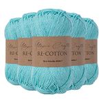 Utopia Crafts Re-Cotton Knitting Yarn, 5X 100g (Aqua Blue)