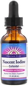 Heritage Store® Colloidal Nascent Iodine Supplement Drops | Thyroid Support | Help Boost Metabolism, Energy and Focus | 1 FL ounces (480 Servings)