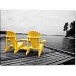 Yellow Muskoka Chairs on The Dock Wall Decor 12 X 1.25 X 18-106161_5270