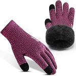 Rahhint Thermal Winter Gloves for Men Women Wool Knit Gloves with fleece lining insulated Liner Keep Hand Warm Gift