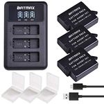 Batmax 3Pcs 1600mAh Batteries + USB LED 3-slots Charger Type-C port for Gopro 7 GoPro Hero 5 Hero 6 Camera Accessories Black AHDBT-501 AHDBT501(Compatible with Firmware v02.51, v02.00, v01.57, v01.55 and Future Updates)