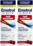 Emetrol Non-Drowsy Nausea Relief - Liquid Nausea Medicine for Upset Stomach Relief - Pharmacist Recommended Nausea Relief - Cherry Flavor - 4fl oz, 2 Pack