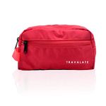 Travalate 13cms Polyester Toiletry Bag | For Man And Women | Multipurpose | Water Resistant (Red_Vr-1321)