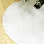 Joiedomi 36†Faux Fur Christmas Tree Skirt(Snowy White) for Holiday Tree Decorations