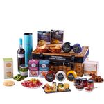 Snowdonia Cheese Company | Cheese, Charcuterie & Port Wicker Hamper | Cheese Truckles, Cheese Bakes, Chutneys, Salted Caramel Truffles, Biscuits & Crackers, Deli Treats, Port & Slate Board