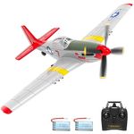 VOLANTEXRC RC Plane P51D Mustang RTF for Beginners, 2.4Ghz 4CH Remote Control Airplane Easy to Fly with Gyro Stabilization, Outdoor Hobby WWII Toy Gift for Kids & Adults(Red)