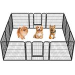 costoffs Foldable Dog Playpen Heavy Duty Pet Pen for Small Animals Cat Rabbit Play Fence 80cm High 12 Panel