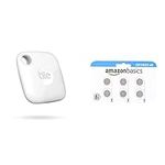 Tile Mate (2022) Bluetooth Item Finder, Pack of 1, 60 m finding range, Find your Keys, Remotes and More, White & Amazon Basics CR1632 Lithium Coin Battery, 6-Pack