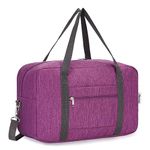 for Ryanair Airlines Underseat Cabin Bag 40X20X25 Foldable Travel Duffel Bag Holdall Tote Carry on Luggage Overnight for Women and Men 20L (Dark Purple (with Shoulder Strap))