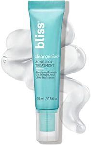 Bliss Clear Genius Acne Spot Treatment – Maximum Strength 2% Salicylic Acid Shrinks Blemishes – Clean, Vegan, Cruelty-Free, 0.5 Fl Oz