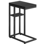 HOOBRO Foldable End Table, C Shaped Side Table with Storage Shelf, Small Snack Table Suitable for Living Room Bedroom Small Spaces, Easy Assembly, Black BK29SF01