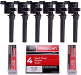 Motorcraft Set of 6 Spark Plugs SP493 AGSF32PM Platinum & MAS Ignition Coils Pack Compatible with Ford Escape Taurus Mzda Tribute Mercury Mariner Replacement for DG513 DG500 FD502