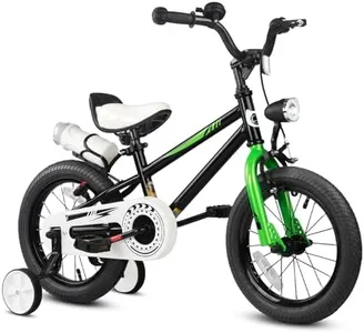 Glaf Kids Bike Bicycles for Boys Girls Toddler Bikes with Training Wheels 12 14 16 Inch for 3+ Years Old with Bell Water Bottle and Adjustable Seat Handlebar (Black, 14 Inch)