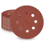 LESNIC 125mm Sanding Discs 50 pcs, 120 Grit Sanding Sheets 5in 8 Holes Pads Hook and Loop for Orbit Orbital Sander and All Oscillating Tools