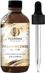 Florona Frankincense Essential Oil 100% Pure & Natural - 4 fl oz, Therapeutic Grade for Hair & Skin Care, Massage, Diffuser Aromatherapy