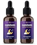 (2 Pack) Liquid Melatonin Drops | Sugar Free Melatonin Liquid | Natural Sleep Aid Supplement | Vegan & Non-GMO | Natural Berry