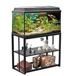 Akenow Fish Tank Stand 40 Gallon,Turtle Tank, Double Layer Metal Aquarium Stand with Storage, Turtle Tank/Reptile Terrariums 36.4" x 18.5" x 29.1"