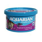 AQUARIAN Complete Nutrition, Aquarium Tropical & Temperate Fish Food Flakes, 25g Container