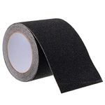 Bellveen Heavy Duty Anti Slip Traction Non Slip Grip Tape for Outdoor/Indoor, Non Skid Treads, High Traction Friction Abrasive Adhesive Stairs Step Tape Black (W) 4 Inch, 5 Meter