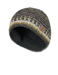 Pachamama Men Wool Beanie Skull Hat Fleece Lined Handknitted Charcoal Rough Stripe One-Size Handmade Skull Cap Extra Warm Fair Trade