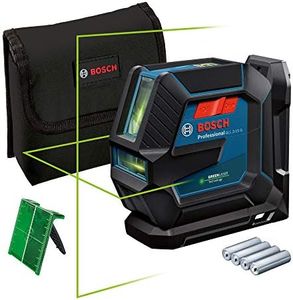 Bosch Professional Laser Level GLL 2-15 G (green laser, interior, LB 10 mount, visible working range: up to 15m, 4x AA battery, in cardboard box)