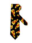 Cubirmin Funny Ties for Men Teen Boys Fashion Novelty Silm Necktie Adjustable Neck Tie for Wedding Party Meeting Outfit, Funny Pizza Food, One Size