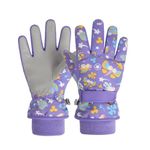 FAYHIJUN Waterproof Kids Gloves Winter Cold Weather Mittens thermal Snow Cycling Ski Glove Age1-13 for Boys Girls Kid Boy toddler Girl Children Outdoor Sport (Purple, XS（Age1-3）)