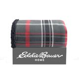 Eddie Bauer - Throw Blanket, Cotton Flannel Home Decor, All Season Reversible Sherpa Bedding (Winslow Charcoal, Throw)