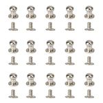 50 Set Alloy Round Head Button Studs Rivets Screwback Screw Stud Spot Nail Rivet Repairs Replacement for DIY Leather Craft Bag Belt Wallet Handbag Decoration Accessories (Silver 6mm)