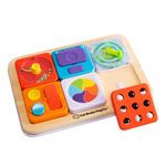 Fat Brain Toys PlayTab Essential Set Magnetic Sensory Board Motor Skills Toy for Toddlers Textures Gears Educational Game from 12 Months