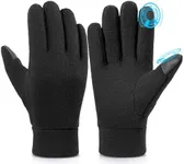 Cierto Winter Gloves for Men Women: Warm Touch Screen Polar Fleece Thermal Gloves with Elastic Cuff for Running, Driving, Biking Outdoor Activities and Work in Cold Weather - Black