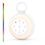 Ankilo Portable White Noise Machine Baby, Sound Machine for Baby Kids Adults, 24 Sounds, Timer, 8 Colour Night Light, Memory Function, Recording Function, USB Rechargeable, Baby Sleep Aid