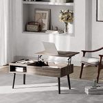 WAMPAT Lift Top Coffee Table with Storage Wood Square Modern Coffee Table for Home Living Room Office Brown-Black
