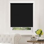 100% Blackout Blinds Cordless Roller Window Shades for Home,Thermal Insulated Black Roller Blinds,Room Darkening Roller Blinds for Windows,Bedroom,Easy to Install,21" W x 72" H