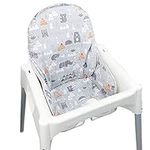 ZARPMA Cotton Seat Covers for IKEA Antilop Highchair,Cotton Surface and Cotton Padded,Forest Pattern Foldable Baby Highchair Cover for IKEA Child Chair Cushion (Grey Forest)