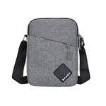 FuninCrea Mens Shoulder Bag, Nylon Mens Crossbody Bag with Zipper and Adjustable Strap, Waterproof Messenger Bags for Men, Small Messenger Bag with Multiple Pocket for Working, Travelling (Grey)